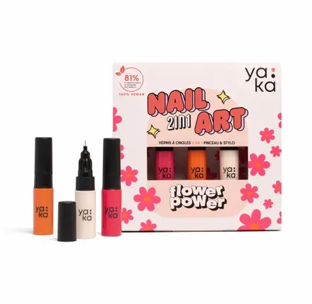 Accessoires enfants - Coffret vernis à ongles spécial nail art - FLOWER POWER - YAKA