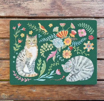 Placemats - Folk Art Cats - Placemat - ZOOH