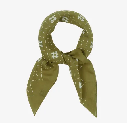 Scarves - Diamonds in Verdant Bohemian Style Bandana - SOHO SCARVES
