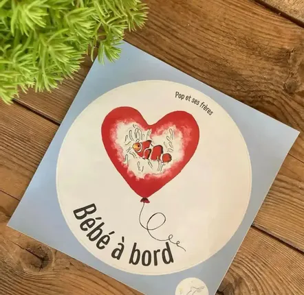 Children's decorative items - Baby on board sticker - Poisson Clown Français - POP ET SES FRÈRES