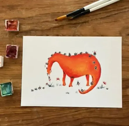 Carterie - Carte Postale - Dino Orange - POP ET SES FRÈRES