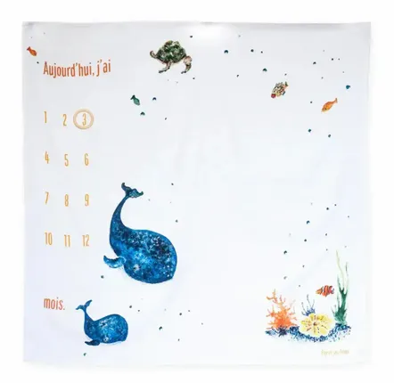 Accessoires enfants - Carré Photo Les Baleines - POP ET SES FRÈRES