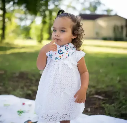 Accessoires enfants - Bavoir-Bandana - La Baleine et les Fleurs - POP ET SES FRÈRES