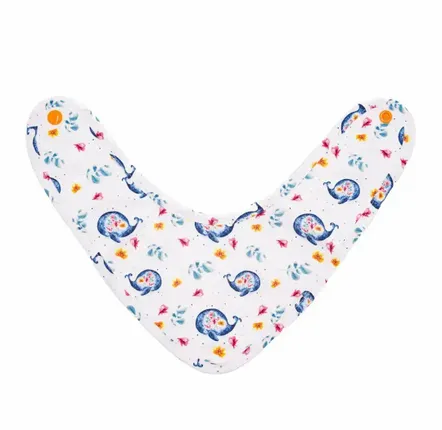 Accessoires enfants - Bavoir-Bandana - La Baleine et les Fleurs - POP ET SES FRÈRES
