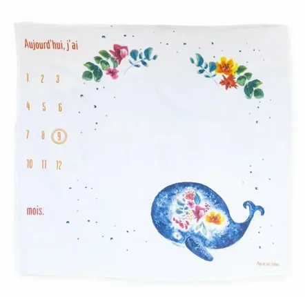 Accessoires enfants - Carré Photo - La Baleine et les Fleurs - POP ET SES FRÈRES