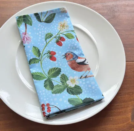 Linge de table textile - Serviette de Table - Oiseuax Chanteurs Européens - ZOOH