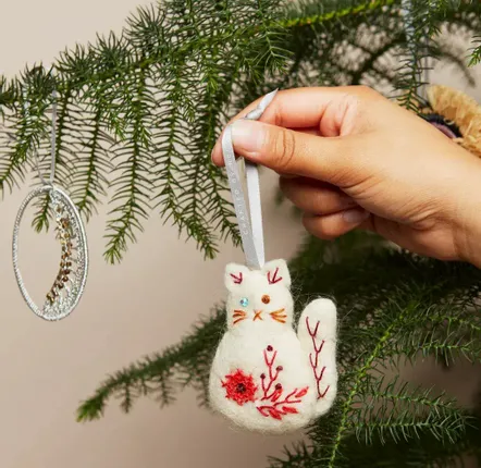 Christmas garlands and baubles - Handcrafted Quirky Cat Christmas Ornament - MADE51 - UNHCR