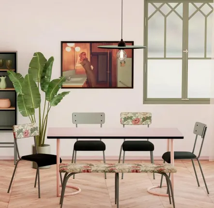 Bancs - Banc rétro Annie stratifié et acier - 130x37cm - LES GAMBETTES