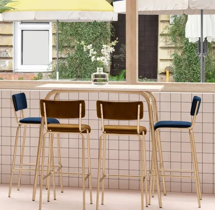 Tables Salle à Manger - Table haute bar rétro Véra - ⌀75/70x70/120x70 - LES GAMBETTES