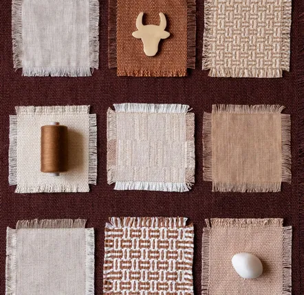 Tissus d'ameublement - NO-MAD Woven Solid Furnishing Fabrics in Cotton Jute - NO-MAD