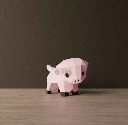 Objets déco enfant - Kits DIY Papercraft 3D - Mini Cochon en papier - MOKI MOKI