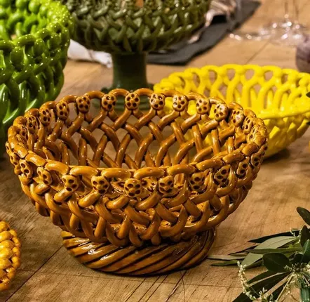 Ceramic - ICONIC WOVEN BASKET WITHOUT STAND - MAISON PICHON
