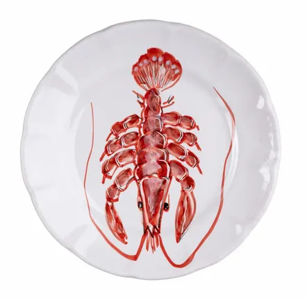Fragrance for women & men - RED & BLUE FISH DINNER PLATES - Set of 6 - CASA AMALFI