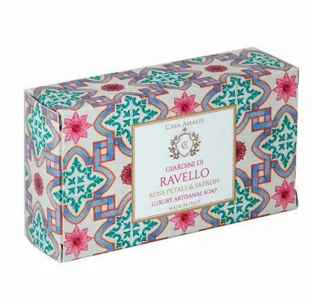 Fragrance for women & men - GIARDINI DI RAVELLO BODY SOAP - Rose Petals & Safron 150g - CASA AMALFI