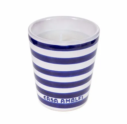 Fragrance for women & men - BLUE GROTTO Hand Painted Soy Candle - Aqua Marine & Sea Salt 200g - CASA AMALFI
