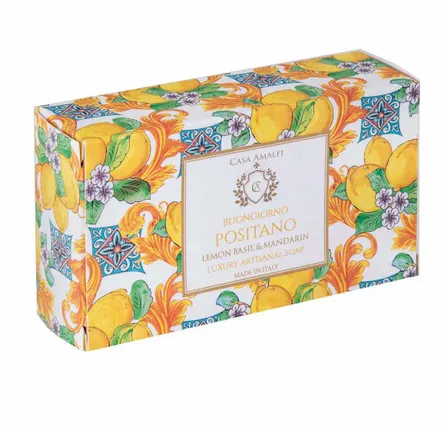 Fragrance for women & men - BUONGIORNO POSITANO BODY SOAP - Lemon Basil & Mandarin 150g - CASA AMALFI