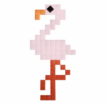 Décorations vitrail  - Mosaïque décorative en verre adhésif flamant rose #01 - PIXELBOX