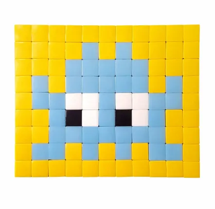 Décorations vitrail  - Mosaïque décorative en verre adhésif invader #02 - PIXELBOX