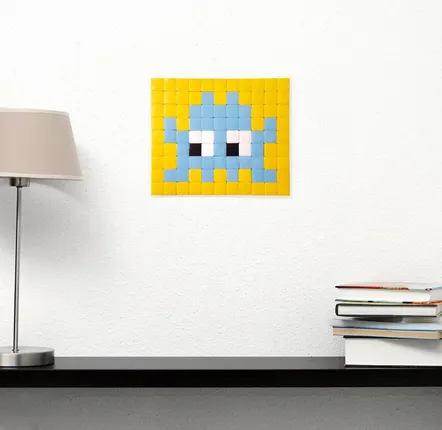 Décorations vitrail  - Mosaïque décorative en verre adhésif invader #02 - PIXELBOX