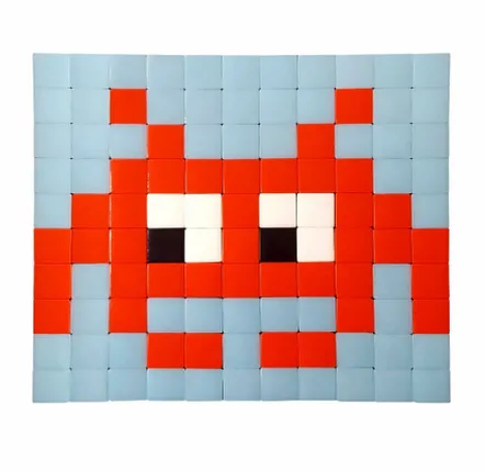 Décorations vitrail  - Mosaïque décorative en verre adhésif invader #01 - PIXELBOX