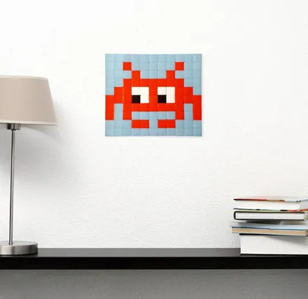 Décorations vitrail  - Mosaïque décorative en verre adhésif invader #01 - PIXELBOX