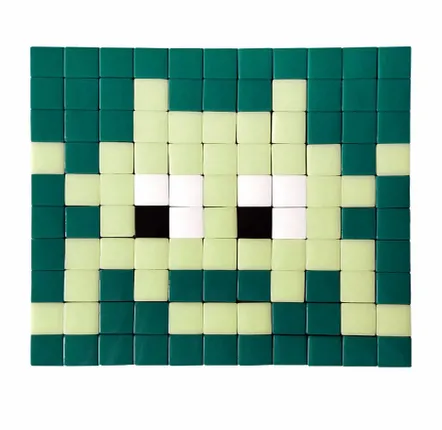 Décorations vitrail  - Mosaïque décorative en verre adhésif invader #04 - PIXELBOX