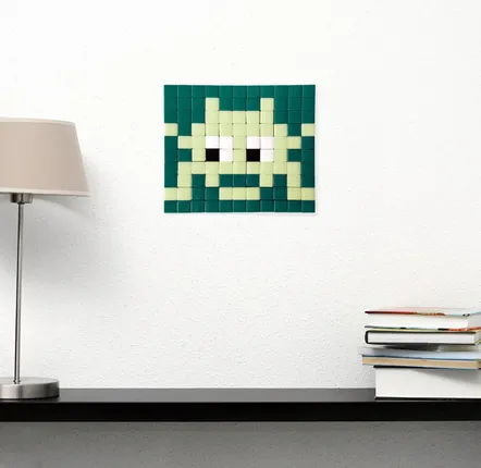 Décorations vitrail  - Mosaïque décorative en verre adhésif invader #04 - PIXELBOX