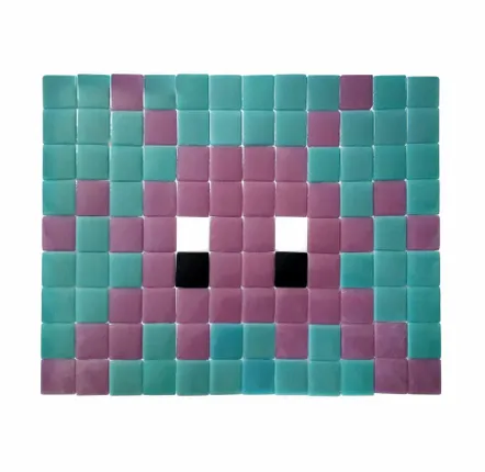 Décorations vitrail  - Mosaïque décorative en verre adhésif invader #05 - PIXELBOX