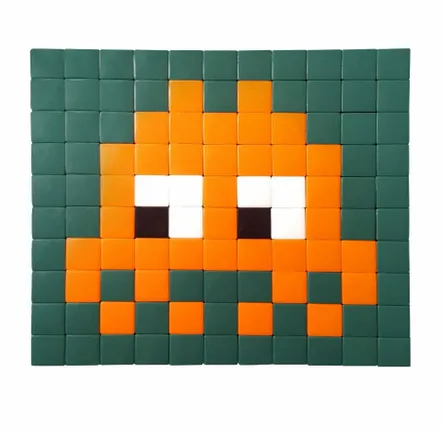 Décorations vitrail  - Mosaïque décorative en verre adhésif invader #06 - PIXELBOX