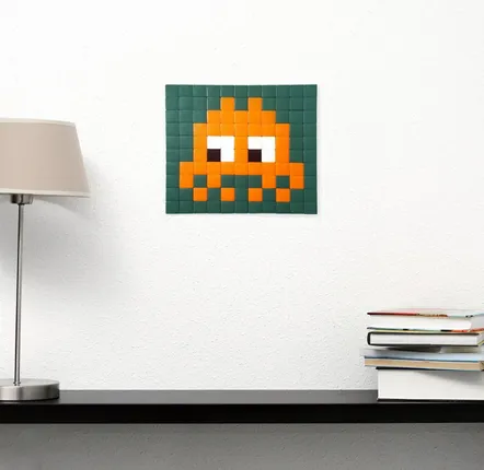 Décorations vitrail  - Mosaïque décorative en verre adhésif invader #06 - PIXELBOX