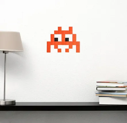 Décorations vitrail  - Mosaïque décorative en verre adhésif invader #08 - PIXELBOX