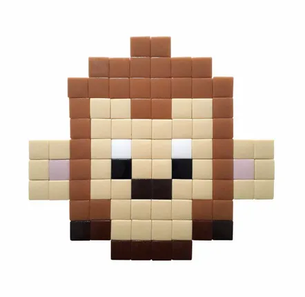 Décorations vitrail  - Mosaïque décorative en verre adhésif singe #01 - PIXELBOX