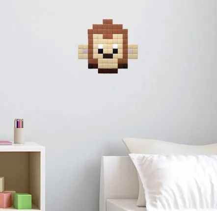 Décorations vitrail  - Mosaïque décorative en verre adhésif singe #01 - PIXELBOX