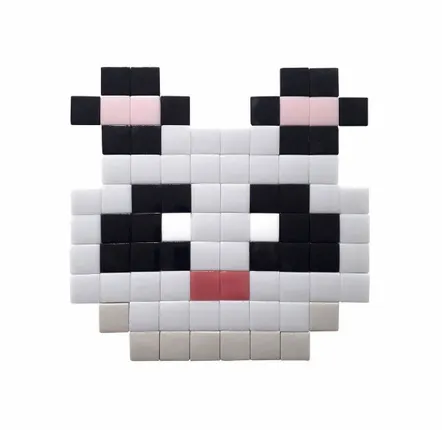 Décorations vitrail  - Mosaïque décorative en verre adhésif panda #01 - PIXELBOX
