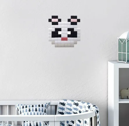 Décorations vitrail  - Mosaïque décorative en verre adhésif panda #01 - PIXELBOX