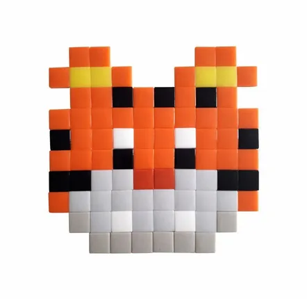 Décorations vitrail  - Mosaïque décorative en verre adhésif tigre #01 - PIXELBOX