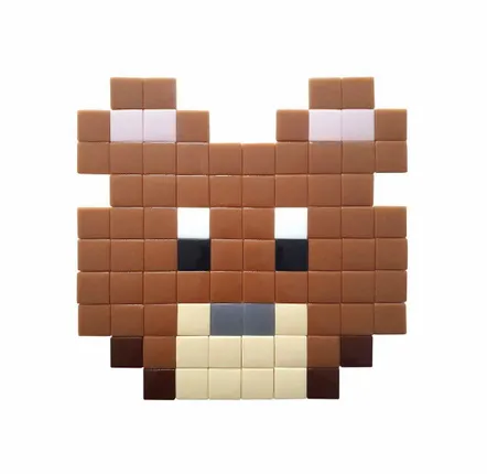 Décorations vitrail  - Mosaïque décorative en verre adhésif ourson #01 - PIXELBOX