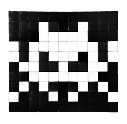 Décorations vitrail  - Mosaïque décorative en verre adhésif invaders 10 - PIXELBOX