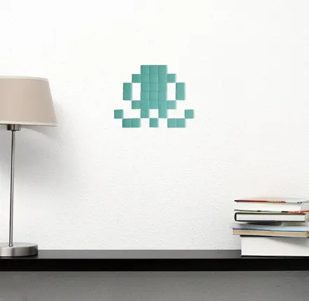 Décorations vitrail  - Mosaïque décorative en verre adhésif poulpe #01 - PIXELBOX