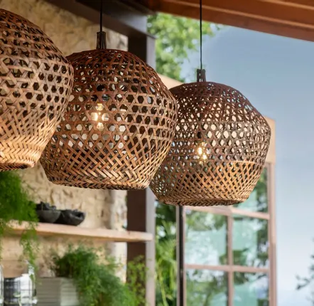 Suspensions extérieures - Hanging Lamp Bombay Rattan - GOMMAIRE