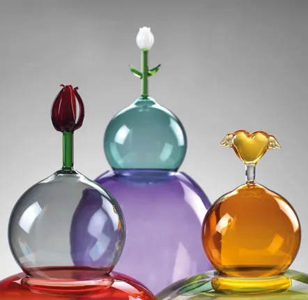 Vases - Vases à bouteilles en verre soufflé coloré - MASCAGNI CASA