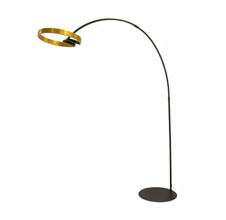 Lampadaires - Lampadaire en acier doré poli et acier noir - ANGEL CERDÁ