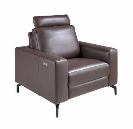 Armchairs - Chocolate brown leather recliner armchair - ANGEL CERDÁ