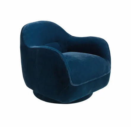 Armchairs - Dark blue velvet swivel armchair - ANGEL CERDÁ