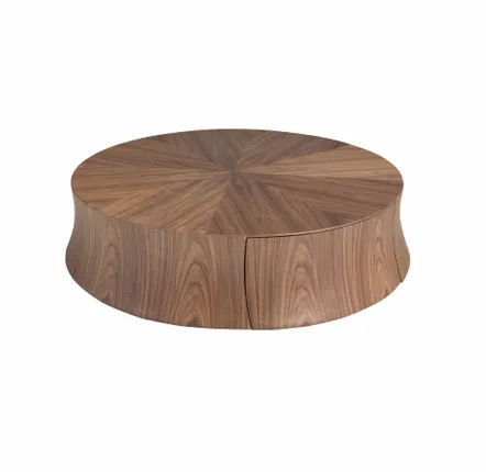 Coffee tables - Round Walnut Coffee Table - ANGEL CERDÁ