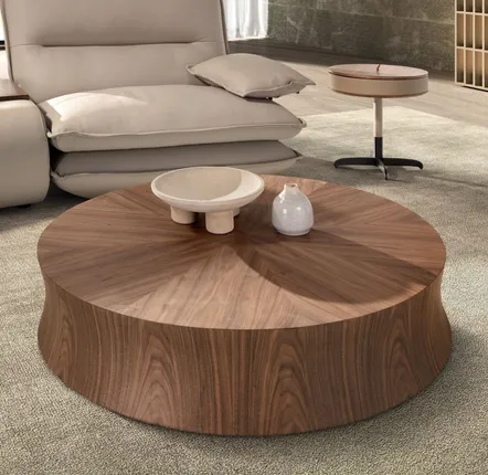 Coffee tables - Round Walnut Coffee Table - ANGEL CERDÁ