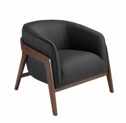Armchairs - Black leather armchair - ANGEL CERDÁ