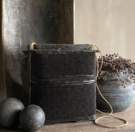 Caskets and boxes - The Beaded Treasure Box - Black - BAZAR BIZAR LIVING