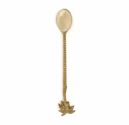 Flatware - The Palm Tree Long Spoon - Gold - BAZAR BIZAR LIVING