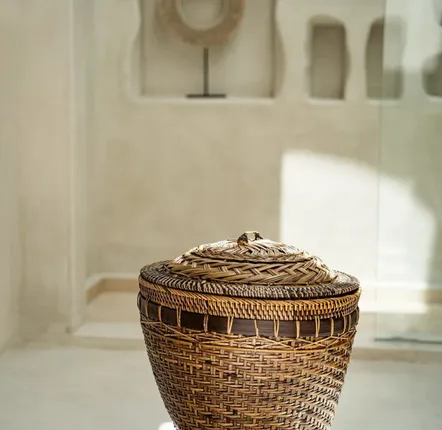 Caskets and boxes - The Colonial Storage Basket - Natural Brown - L - BAZAR BIZAR LIVING